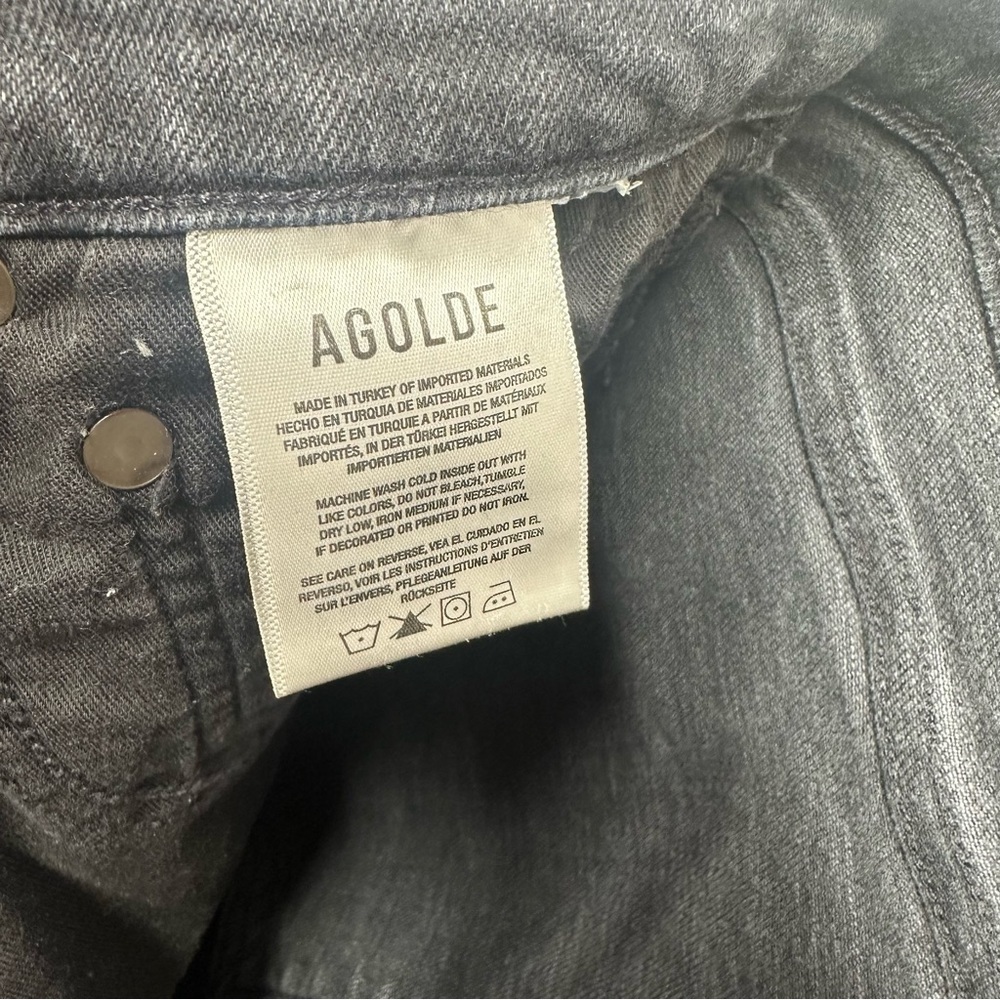 AGOLDE Nico High Rise Skinny Jeans Dark Wash Distressed Size 29 - Picture 6 of 12